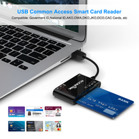 Lector de Tarjetas de Memoria Múltiple Rocketek 6 en 1 USB MMC MS M2, Lector de Tarjetas Inteligentes con Chip SIM para Identificación Gubernamental