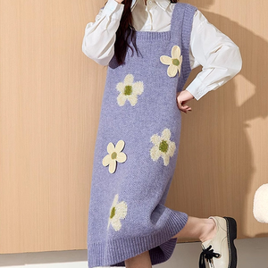 Abito Midi a matita autunnale lavorato a maglia <span class=keywords><strong>viola</strong></span> personalizzato - Product Image 1