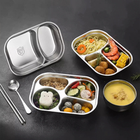 Plateau alimentaire personnalisé Yurtrain Indonésie en acier inoxydable SUS 304, vaisselle pour cantine scolaire, assiettes pour étudiants
