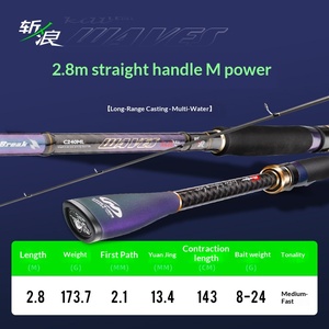 Canne à pêche HISTAR Blade Shore <span class=keywords><strong>pour</strong></span> la pêche au <span class=keywords><strong>bar</strong></span> en mer, 2,7/2,9/3,0 m, action de tonalité moyenne, lancer longue distance - Product Image 1
