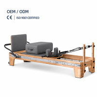 Reformer de Pilates en bois de chêne de qualité supérieure, réglable et portable, pour l'exercice de renforcement musculaire, adapté aux salles de sport et aux studios de Pilates