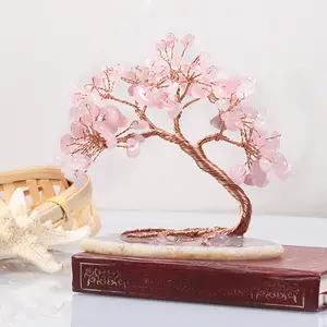 Árvore de cristal natural sete chakra, bonsai cristal natural para cura