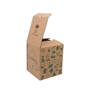 Leverancier Custom Bruin Gedrukt Enkele Muur Versand Gegolfd Karton Kraftpapier Verpakking Voor Koffie Pot