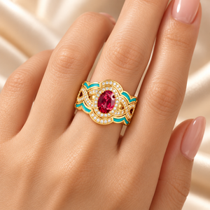 Anello Geometrico da Donna Stile Palazzo per Uso Quotidiano, Accessorio da Dito - Product Image 2