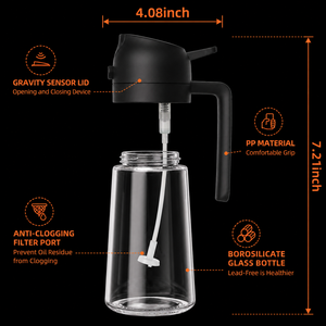 Dispensador de Aceite y Especias 2 en 1 para Camping, Recipiente de Vidrio Calentable e Impermeable de 16oz para Cocina, Barbacoa y Ensaladas - Product Image 6