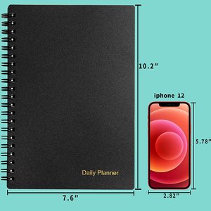LABON Black Daily <strong>Planner</strong> Undated <strong>Hourly</strong> <strong>Planner</strong> 150 Pages Time Management Manual and <strong>Planner</strong> - Product Image 2