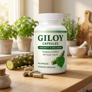 Capsules à base de plantes Giloy 500mg, 60 capsules végétariennes, complément botanique Tinospora Cordifolia, capsules Guduchi 500mg, 60 unités - Product Image 1