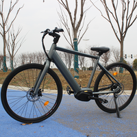 Vélo électrique VTT à transmission par courroie 250W avec moteur central Bafang pour le stockage en entrepôt et la conduite sur route de gravier