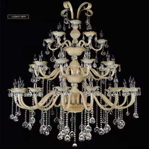New Design European Chain Living Room Led Pendant 3 Layered <b>Silver</b> Cristal Glass <b>Chandelier</b> - Product Image 3