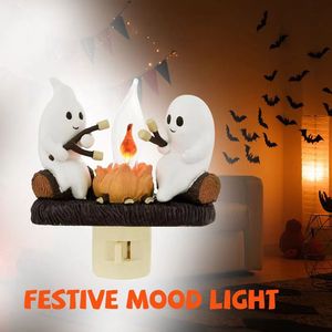 Luz Nocturna Parpadeante de Fuego de Campamento, Linterna para el Festival de Halloween 2024, Luz Nocturna de Malvavisco, Decoración de Pared, Lámpara Encantadora - Product Image 4