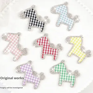 Self-adhesive Diamond-inlaid Hot-fix Rhinestone Cartoon Horse Design <b>Patch</b> for Clothing Bag Mobile Phone Case DIY Decoration - Product Image 1