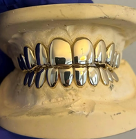 Grillz dentaires Hip Hop unisexe en argent 925, ensemble complet de crocs de vampire polis noirs, pour dents supérieures et inférieures, bijoux