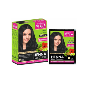 Poudre de coloration capillaire naturelle au henné noir à la kératine 10 g x 8 sachets x 100 boîtes mono pour des cheveux lisses et brillants – Approvisionnement en gros - Product Image 3
