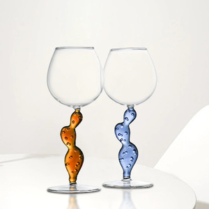 Idea <span class=keywords><strong>de</strong></span> Regalo Única, Copas <span class=keywords><strong>de</strong></span> <span class=keywords><strong>Vino</strong></span> Hechas a Mano con Forma <span class=keywords><strong>de</strong></span> Cactus sin Tallo, con Color y Logotipo Personalizados - Product Image 3