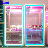 Pas cher Rose Surdimensionné Griffe Grue Jouet Coupe Unique Poupée Ciseaux Simulateur Pièce De Monnaie En Peluche Jeu Jouet Machine Fabriquée par Nom