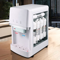 Mini-refroidisseur 75 GPD, système d'osmose inverse RO à 5 étapes, filtre en ligne standard 2T, distributeur d'eau blanche, libération d'eau froide et chaude