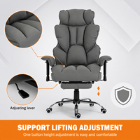 Chaise de bureau de direction moderne à dossier haut, rembourrée et confortable, inclinable à 155 degrés, ergonomique, en cuir PU, avec 3 vérins à gaz et accoudoirs réglables en hauteur