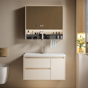 Armoire de salle de bain en aluminium de luxe léger à fermeture douce, résistante à l'eau et à l'humidité, avec <span class=keywords><strong>grande</strong></span> capacité de rangement - Product Image 1