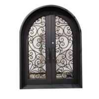 Porte ronde classique en fer forgé à double porte importée de chine