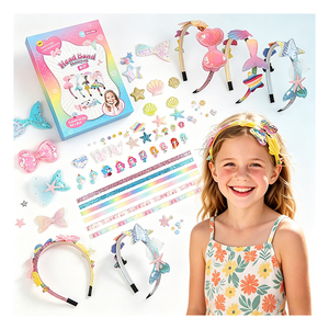 Kit de Fabrication de Serre-têtes Tendance pour Enfants, Breloques Licorne et Papillon, Fleurs en Mousse, Strass, Cadeau de Fête, Jouet - Product Image 3