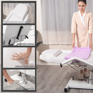Table de massage blanche réglable Hongzi Beauty Bed pour salon et équipement de spa - Product Image 2