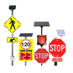 定制无停车太阳能停车供电发光二极管停车铝铝标牌交通标志街道警告标志