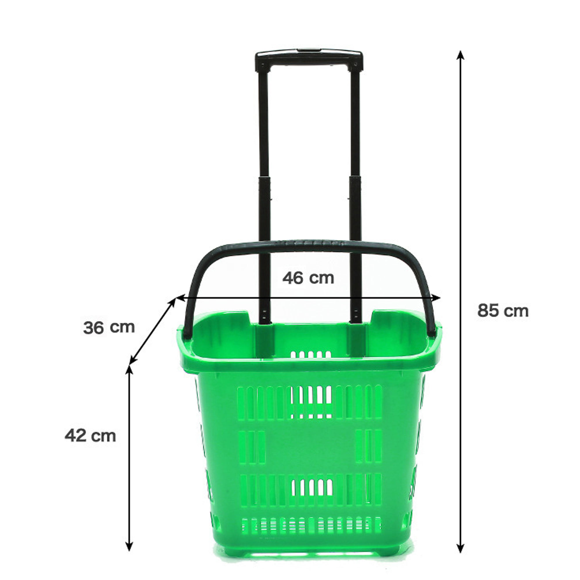 Customized Plastic Supermarket Shopping Cart Green Red Blue PC Color Handle  Plastic Hanging Shopping Baskets with Wheels