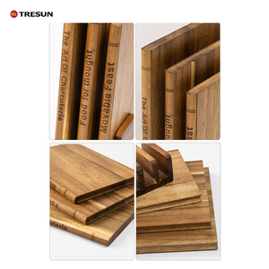 Planche à découper en bois de Cassia écologique avec base, lot de quatre pièces, idéale pour la cuisine – Offre Spéciale - Product Image 4