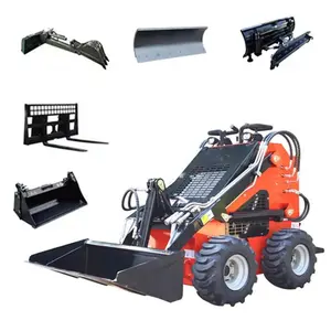 earth-moving machinery mini china wheel skid steer loader 4 in 1 bucket with auger drill