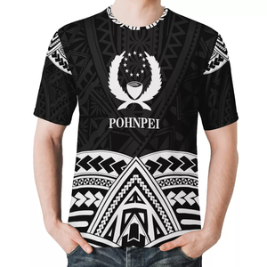 قميص كلاسيكي أبيض وأسود للرجال تصميم قبلي بولينيزي مخصص تي شيرت مطبوع مقاس كبير 8xl توبات رجالية جيدة التهوية - Product Image 4