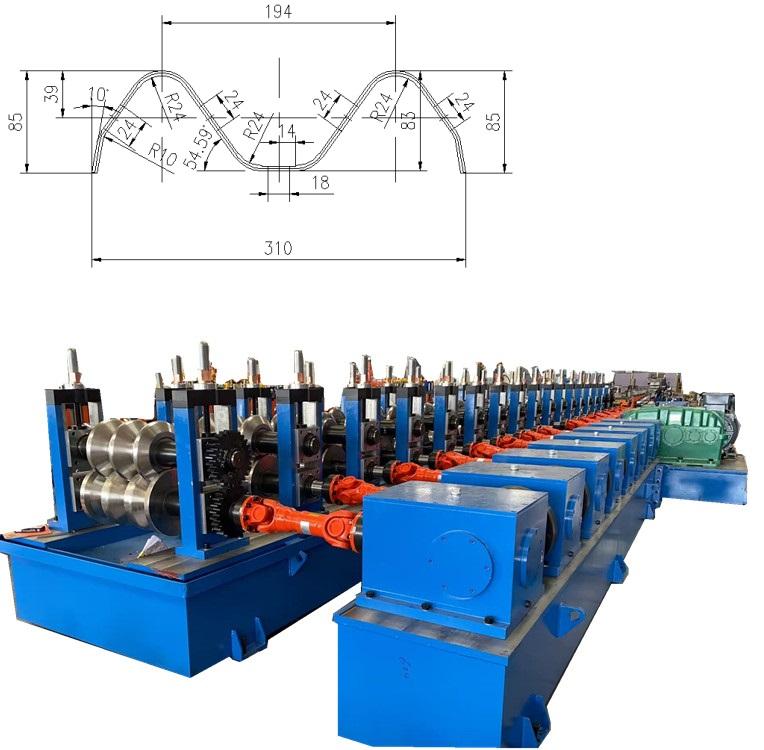 Two Wave and Three Wave Guardrail Profile Rolling Forming Machine