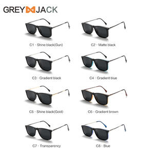 Nouvelles lunettes magnétiques avec verres polarisés, montures carrées en métal TR, protection UV400, unisexe, verres TAC noirs - Product Image 5