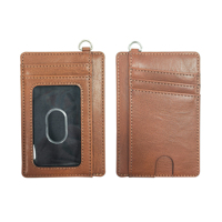 Dompet saku depan kulit PU pria dan wanita, dompet tempat kartu Credi