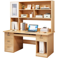 Escritorio Ergonómico Moderno para Oficina en Casa con Estantería Integrada y Cajones de Almacenamiento para Espacios Pequeños