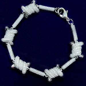 Elegante Pulsera de Moissanita con Cadena de Eslabones de Nudo de Caramelo Micro Pavimentada, Joyería Hip Hop Bling Ice Out para Raperos, para Mujeres y Hombres - Product Image 2