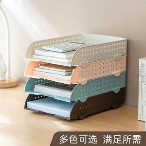 <b>Plastic</b> Document Organizer <b>Rack</b> Rectangle File Tray Standing Type PP Material Office Desk Storage Holder - Product Image 5