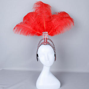 Clásico Retro diamante pluma borla diadema Halloween <span class=keywords><strong>Prom</strong></span> Festival fiesta boda disfraz accesorio vestir - Product Image 1