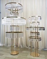 5 Tiers Haute Tendance Métal Pièce Maîtresse Stand Or Fleurs Stand Table De Mariage Pièce Maîtresse