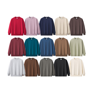 Otoño Invierno 360g Fleece Color sólido Cuello Sudadera con capucha Conjunto Tallas grandes Sudadera con capucha Bordado 3D Técnicas lavadas Hombro grueso Pull-Over - Product Image 2
