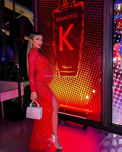 NOCANCE Dropshipping productos 2023 cristales rojos brillantes Sexy corte alto vestido de fiesta de lujo vestidos de mujeres embarazadas para fiesta - Product Image 5