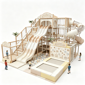 Aoleao Aire de jeux intérieure personnalisée Serene avec toboggan en spirale, piscine à balles, mur d'escalade, trampoline pour enfants, jeux souples certifiés CE TUV CPC - Product Image 1