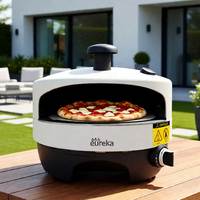 Four à pizza au gaz italien napolitain portable rond en acier inoxydable de grande taille pour l'extérieur de 16 pouces