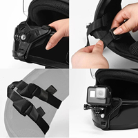 Support de fixation pour casque de moto, caméra d'enregistrement, sangle de fixation, support de menton pour casque intégral, support de téléphone pour Go Pro DJI Action Camera