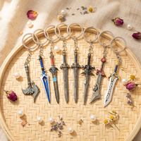 Porte-clés Mini Épée en Alliage de Zinc de Haute Qualité, Pendentif Tête de Bélier, Épée du Roi Enil, Breloque Porte-clés Épée, Vente Directe Usine