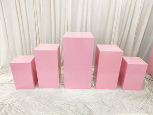 Base de soporte de boda de jarrón de acero inoxidable cuadrado multicolor de lujo - Product Image 5