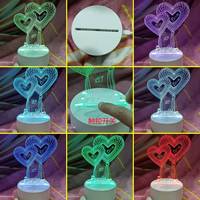 Nouvelle Lampe de Nuit LED Personnalisée avec Photo, Effet 3D Illusion Animale, Base de Table en Acrylique, Décoration de Chambre d'Enfant pour Noël, Idée Cadeau