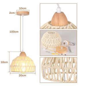 Lustre en corde de chanvre de style industriel <span class=keywords><strong>vintage</strong></span> Lampes commerciales d'art en fer pour restaurant, bar, vêtements, barbecue, magasins d'alimentation ca - Product Image 6