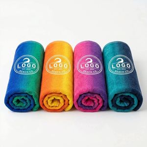 Serviette de plage personnalisée imprimée sans sable, grande taille, séchage rapide, en microfibre recyclée, avec logo, vente en gros - Product Image 2