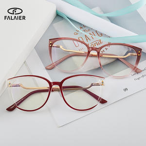 Gafas de Montura Completa Estilo Ojo de Gato FalaiEr, TR90, Anti Luz Azul, Lentes Ópticas para Mujer, Tamaño Mediano, Lentes con Filtro de Luz Azul, Estilo Europeo - Product Image 1