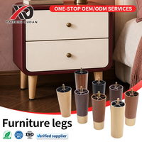 Pieds de canapé coniques modernes en plastique XUDAN avec finition grain de bois pour remplacement de meubles, armoires, tables et projets de lits